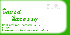 david marossy business card